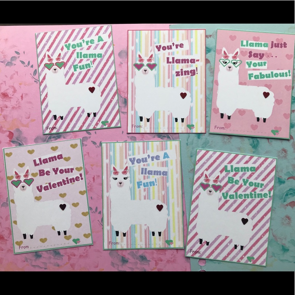 Llama Valentine’s Cards